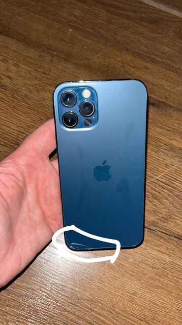Apple iPhone: IPhone 12 Pro, Б/у, 128 ГБ, Blue Titanium, Защитное стекло, Чехол, 80 %