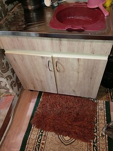 metbex stolari: Mətbəx üçün paslanmayan poladdan üstə malik dolablı lavabo seti - Üst — 1