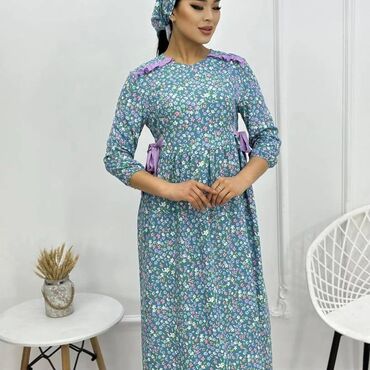 штапель таджикские платья: Повседневное платье, Зима, Длинная модель