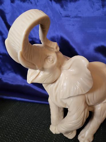 polovni trimeri cena: Figura nova slona,italijanski alabaster 1970/80ta godina. Masivna — 4