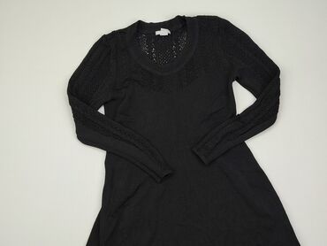czarne koronkowe bluzki z długim rękawem: Tunic, H&M, L (EU 40), condition - Good