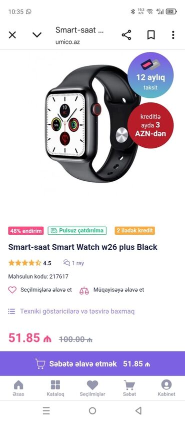Smart saatlar: Yeni, Smart saat, Smart, rəng - Qara