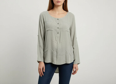 srebrna bluzka damska: Women's blouse, size S