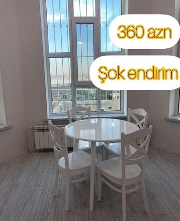 Masa və oturacaq dəstləri: Mətbəx üçün, Yeni, Açılmayan, Dördbucaq masa, 4 stul — 3