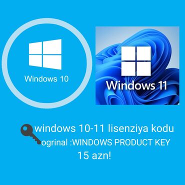 Masaüstü kompüterlər və iş stansiyaları: COMPUTER VE NOUTBUK,LISENZIYA KODU WINDOWS 10-11(TAM ORGINAL PRODUCT