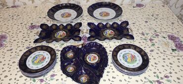 Nahar dəstləri və servizlər: Nahar dəsti, rəng - Göy, Farfor — 13