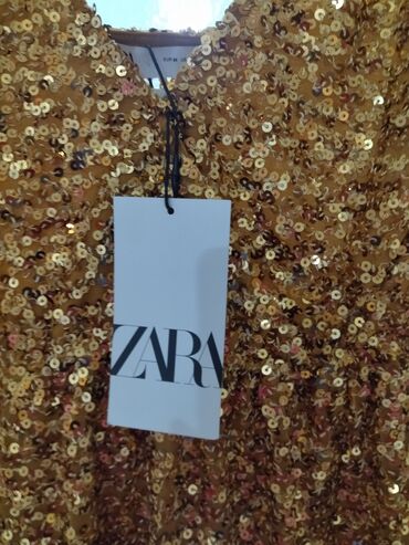 haljina osatena zlatne boje: Zara zlatna duga,nova sa etiketom. velprelepa