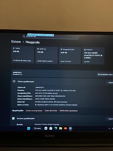 Huawei: ⚡ Huawei MateBook D15 i5 11th Gen | Adobe paketi ilə | Az işlənmiş — 9