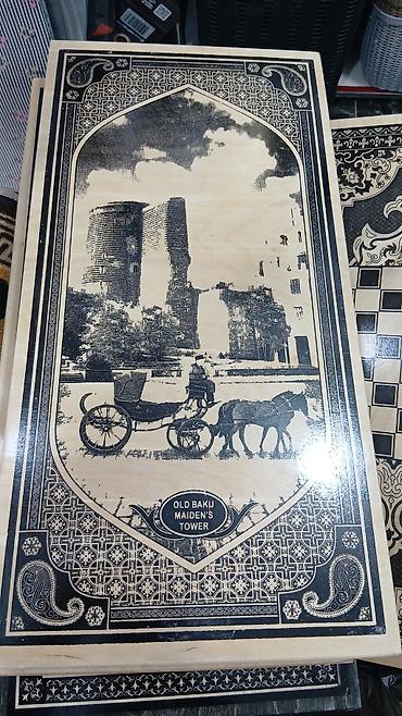 Nərdlər: Ağacdan hazırlanmış nərd dəsti - Material: təbii ağac, yanlardan — 2