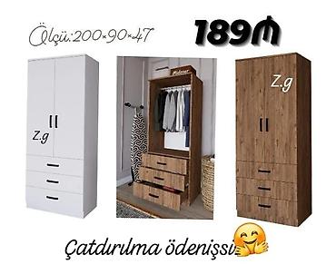 2 el kombi dolabı: Dolab yeni qarderob paltar dolabı güzgüsüz 2 qapılı siyirməli — 1