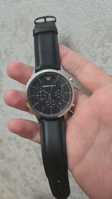 klassik koynekler: Qol saatı, Emporio Armani, rəng - Qara