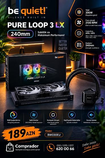 cpu i7: Be Quiet (BW030EU) Pure Loop 3 LX 240mm - Kompakt ölçüdə maksimal — 1