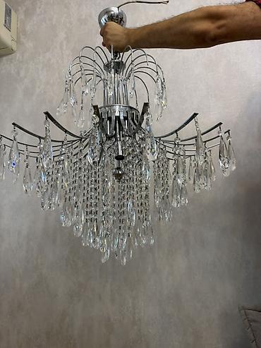 Ev üçün dekor: Çılçıraq, 10 və daha çox lampa, Xrustal — 6