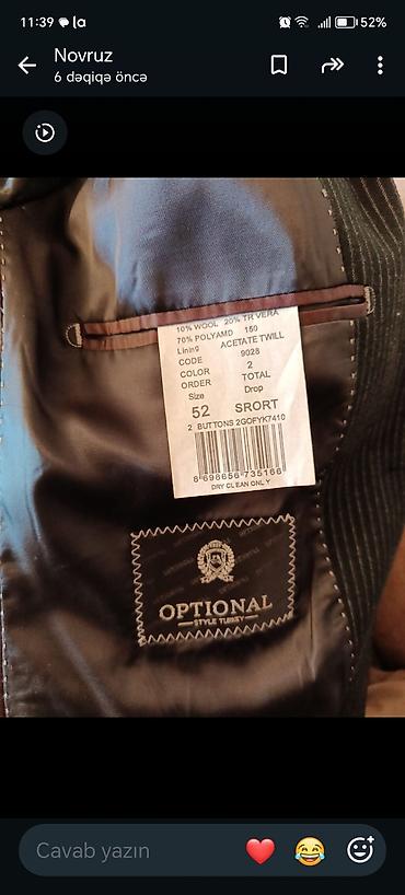 prakat kostyum: Kişi kostyumu – OPTIONAL (Style Turkey) markası təzədi 2 geynilib - — 2