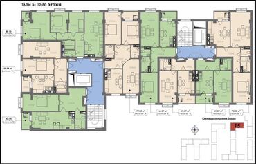 Продажа квартир: 2 комнаты, 71 м², Элитка, 10 этаж, ПСО (под самоотделку)