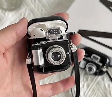 Фото и видеокамеры: Məhsul: Retro fotoaparat dizaynlı AirPods qoruyucu qabı - Uyğunluq — 2