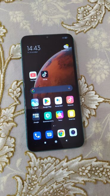 простой тел: Redmi, Redmi 9T, Колдонулган, 64 ГБ, түсү - Жашыл, 2 SIM