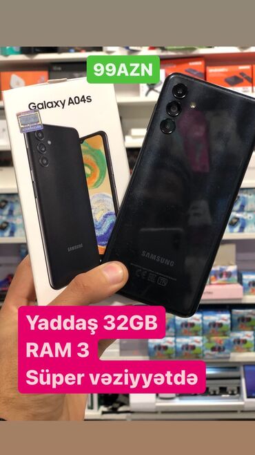 dubayda telefon qiymetleri: Samsung Galaxy A04s, 32 GB, rəng - Qara