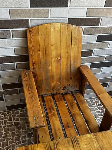 Bağ, çöl masa və oturacaq dəstləri: Rustik massiv ağacdan bağ/teras mebel dəsti Tərkib: - 1 ədəd böyük — 13