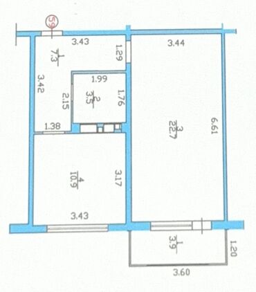 Продажа квартир: 1 комната, 48 м², 108 серия, 9 этаж, Косметический ремонт — 7