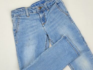 spodnie jeans jasne: Spodnie jeansowe, 5-6 lat, 110/116, stan - Dobry