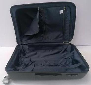 Putni koferi i torbe: Tvrdi koferi – set 3 komada, crni, sa reljefnim dijagonalnim linijama — 11