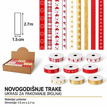 KMT Božićna ukrasna traka sa štampanim motivom 284431 - Brend: Kmt