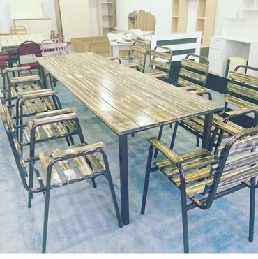 Bağ, çöl masa və oturacaq dəstləri: Bag heyet stol stlu cixdi satiwa toz boya ile kiraskalanir 4 neferik — 30