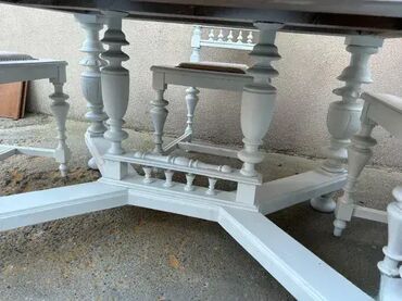 Stilske garniture: Stari stilski trpezarijski sto i 4 stolice ALT DEUTSCH 🕰️ Komplet — 10