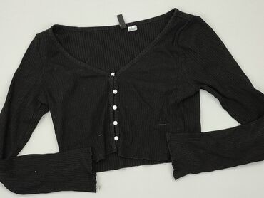 czarne t shirty w serek damskie: Top H&M, XS, stan - Zadowalający