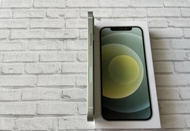 iphone 12 plus: IPhone 12, Жаңы, 128 ГБ, Жашыл, Заряддоочу түзүлүш, Каптама, Кабель, 100 %