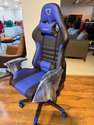 Ofis və oyun kresloları: Təkərli, Qolları tənzimlənir, Süni dəri — 19