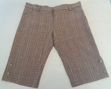 braon zenske pantalone: XL (EU 42), bоја - Braon, Karirani