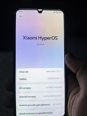 xiaomi redmi note 14s: Redmi Note 12S, 256 GB, rəng - Qara, Düyməli, Face ID, Sensor — 2