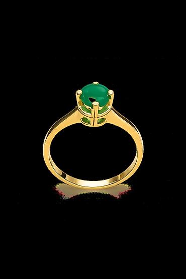 amber elixir: Кольцо из красного золота 585 с изумрудом - Артикул: 22223 - — 1