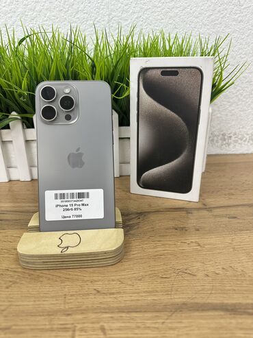 ноутбуки для программистов: IPhone 15 Pro Max, Б/у, 256 ГБ, Natural Titanium, Зарядное устройство, Защитное стекло, Чехол, 85 %