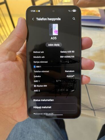 Samsung: Samsung Galaxy A35, 256 GB, rəng - Mavi, Barmaq izi — 11