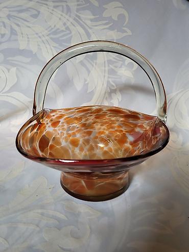 Ostalo posuđe: Korpa nova Dragan Drobnjak rucni rad iz 70ih.god. Murano korpa duvano — 10