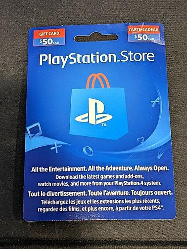 Video oyunlar və konsollar: PlayStation Store hədiyyə kartı – 50 CAD - Valyuta: Kanada dolları — 1