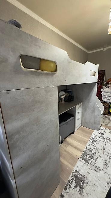 Двухъярусные детские кровати: Двухъярусная детская кровать, ЛДСП, цвет - Серый — 1