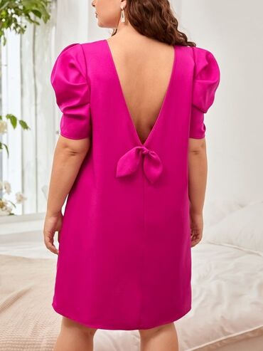 apricot haljine: 2XL (EU 44), color - Pink, Cocktail, Short sleeves