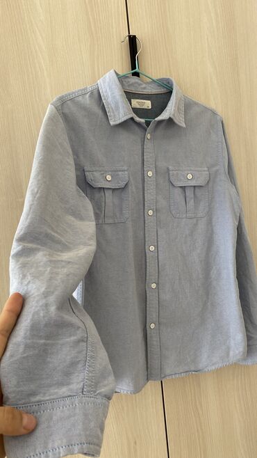 джинсовая рубашка мужская: Рубашка M (EU 38), цвет - Голубой