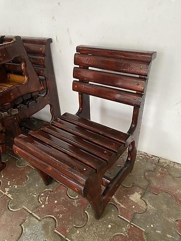 bağ stulları: Taxta (ağac) bağ-mebel dəsti - Material: bərk ağacdan hazırlanmış — 2