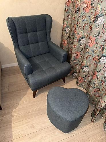 Мягкие кресла: Кресло с подставкой-пуфом - Стиль: «ушастик» с высокой поддержкой — 6