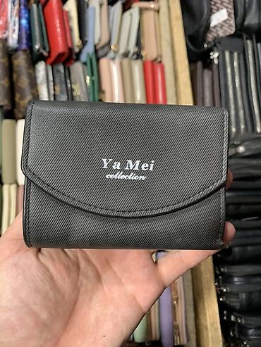 Капчыктар, портмоне: Кошелек Ya Mei collection, компактный серо‑графитовый. - Формат — 1