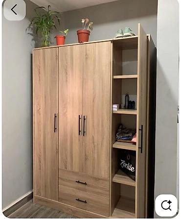 interturan mebel: Yeni, 3 qapılı, Siyirməli, Bej, Taxta, Açılan, Düz dolab — 1
