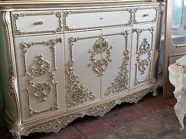 Dolablar: Klassik üslublu dekorativ bufet/dolab - Material: MDF və ağac — 1