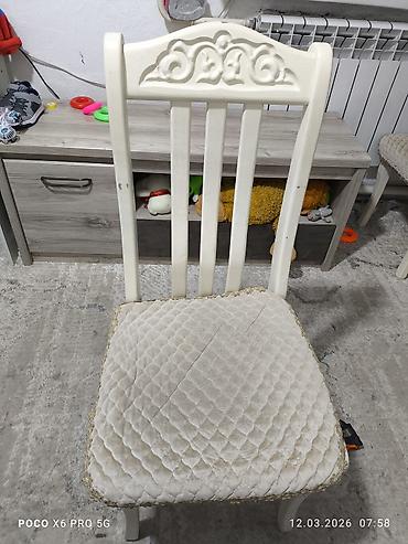 Чехлы для мягкой мебели: Срочно!Срочно стол,6 штук стульчиктери менен сатылат б/у чехолдору — 1