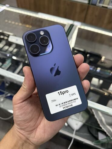 прокат морозильника: IPhone 15 Pro, Жаңы, 256 ГБ, Blue Titanium, Бөлүп төлөө менен, 89 %
