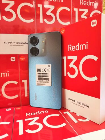 xiaomi mi 10 qiymet: Xiaomi Redmi 13C, 256 GB, rəng - Mavi, 
 Zəmanət, Sensor, Barmaq izi